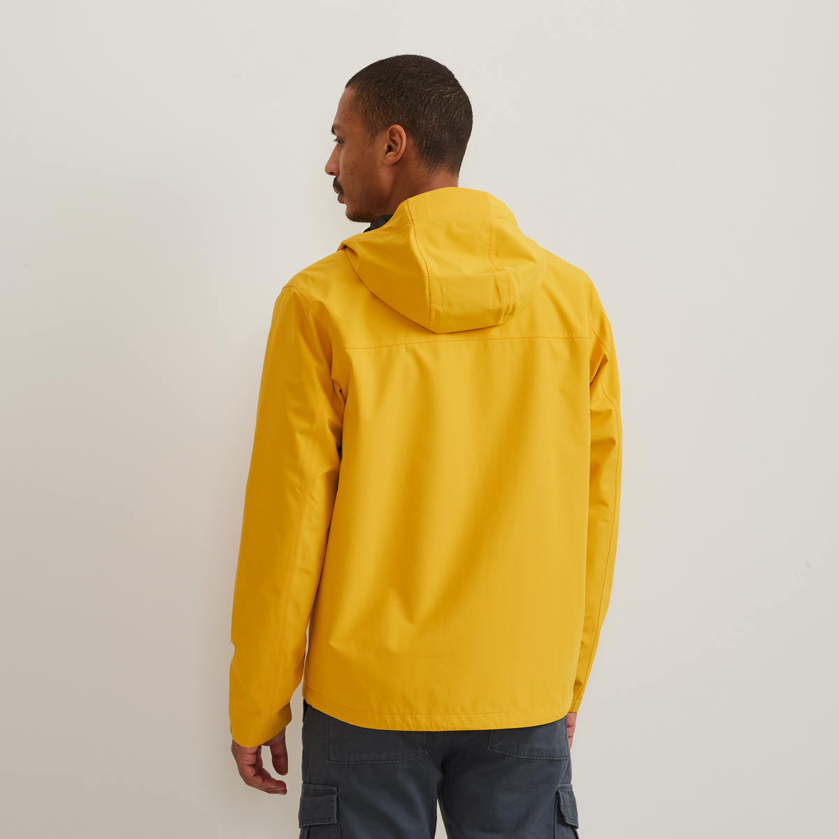 Men's Rain Trek Waterproof Packable Rain Jacket-DK MARIGOLD-Regular-F1