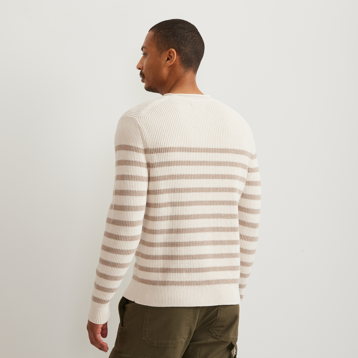 Men's Signature Roll Neck Sweater - Solid-Cream Htr-Regular-F1