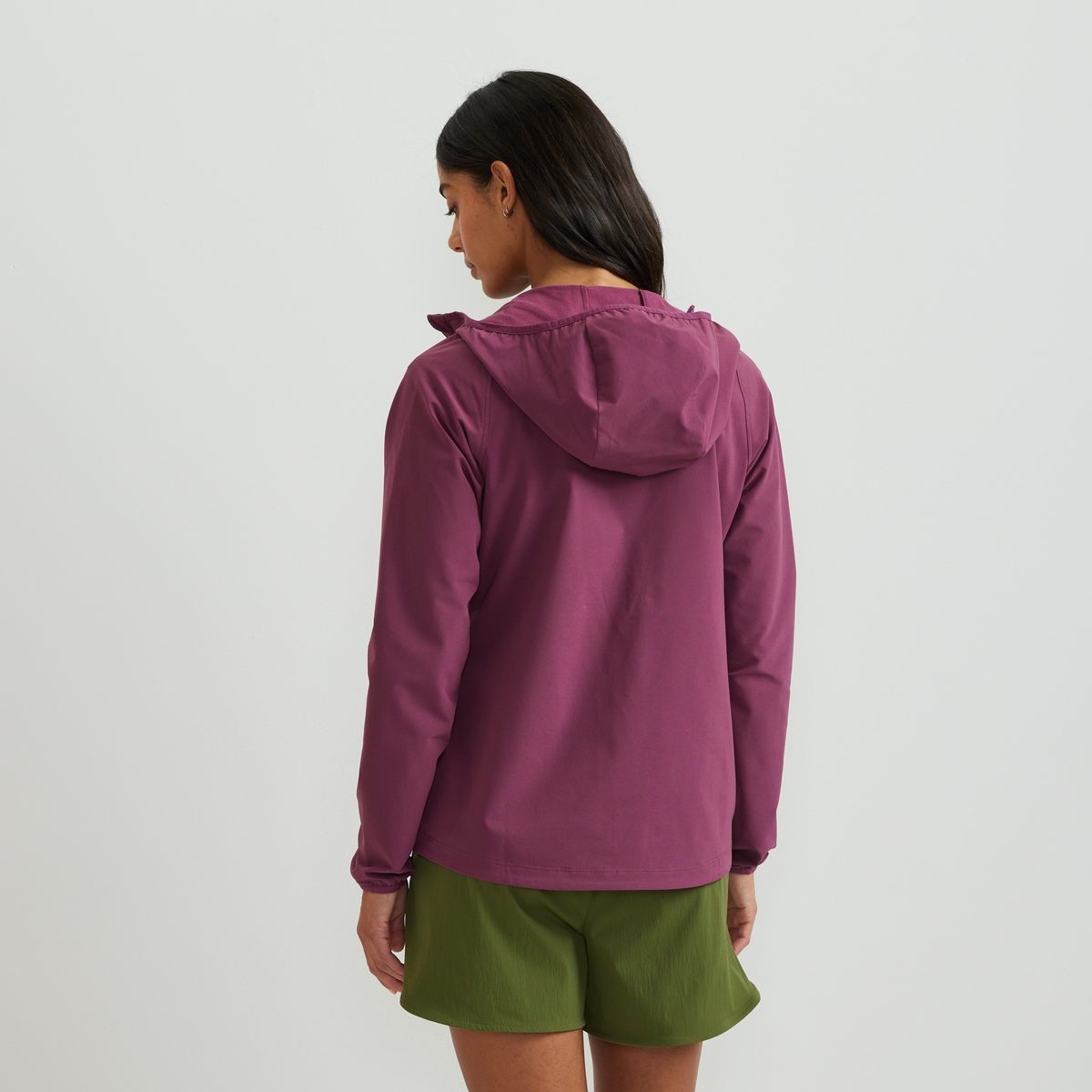 Women's Stratify Soft Shell Hoodie-Wine-Regular-F1