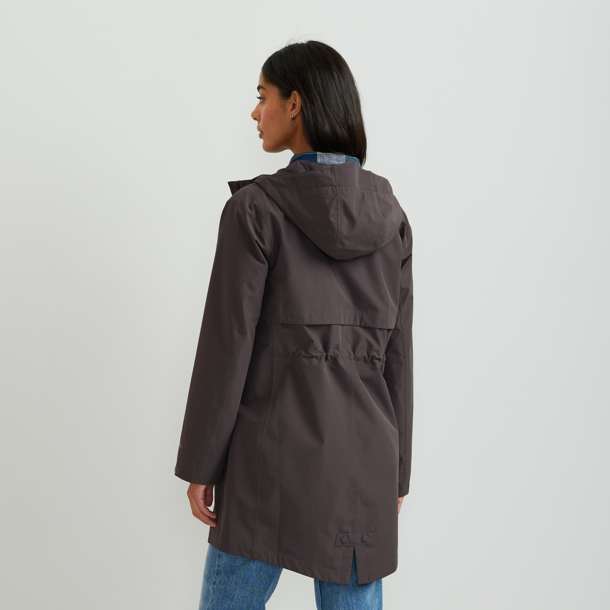 Women's Rainy Pass Water-Repellent Trench Coat-Aubergine-Regular-F1