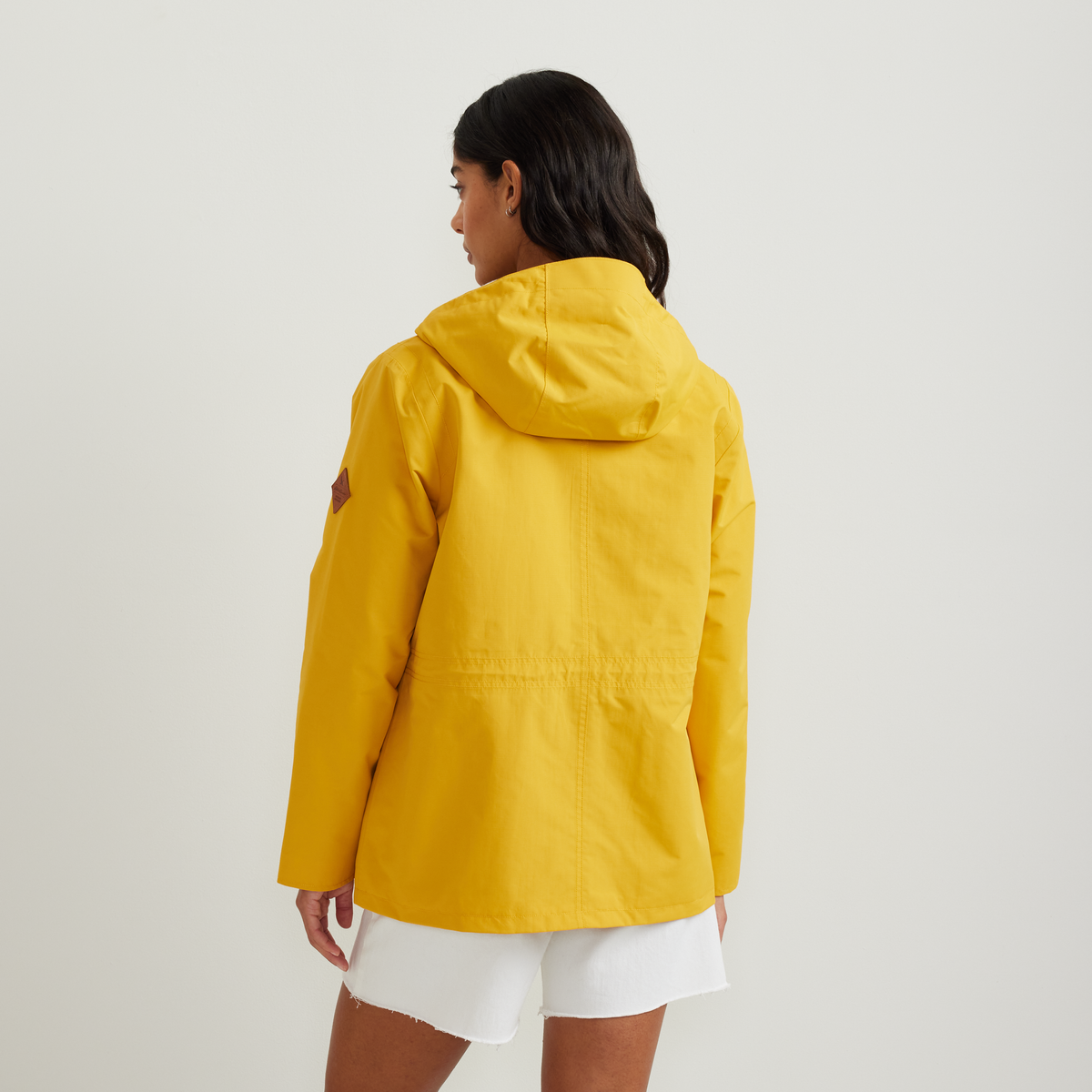 Women's Charly Waterproof Hooded Rain Jacket-DK MARIGOLD-Regular-F1