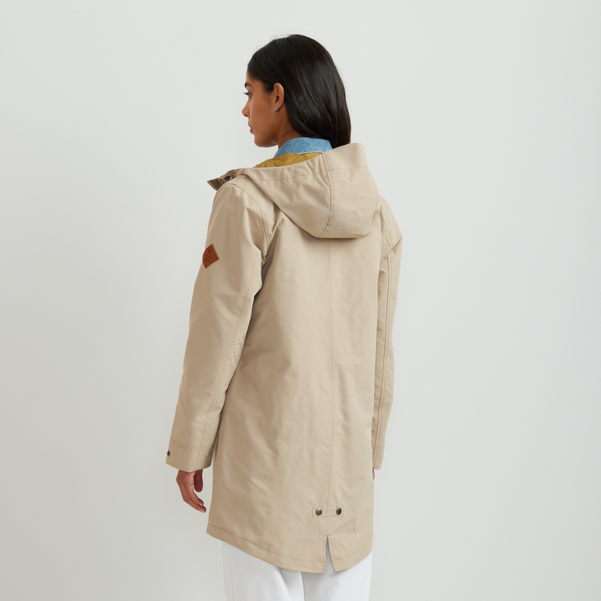Women's Charly Waterproof Hooded Rain Parka-Tan-Regular-F1