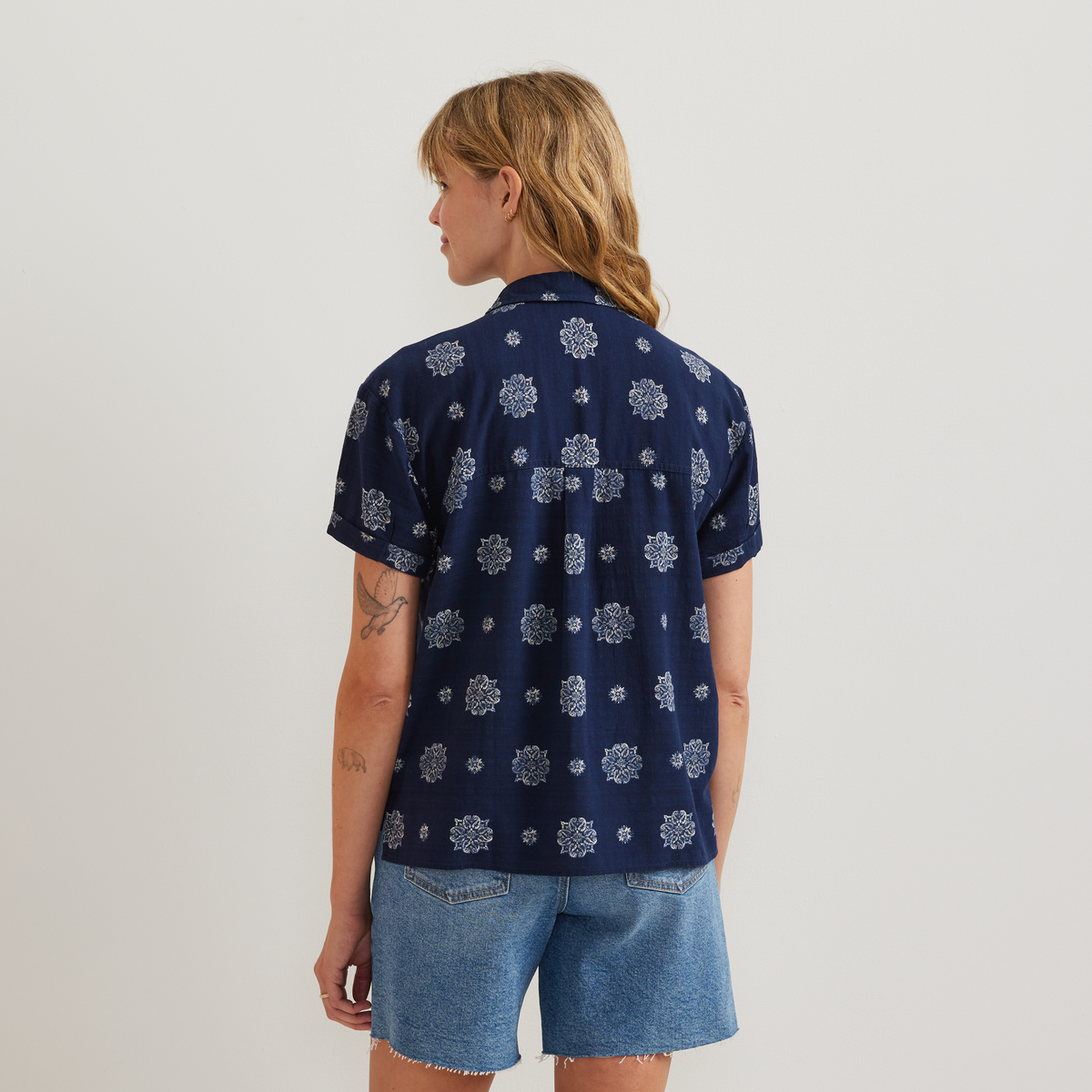 Women's Baja Short-Sleeve Shirt-Navy-Regular-F1