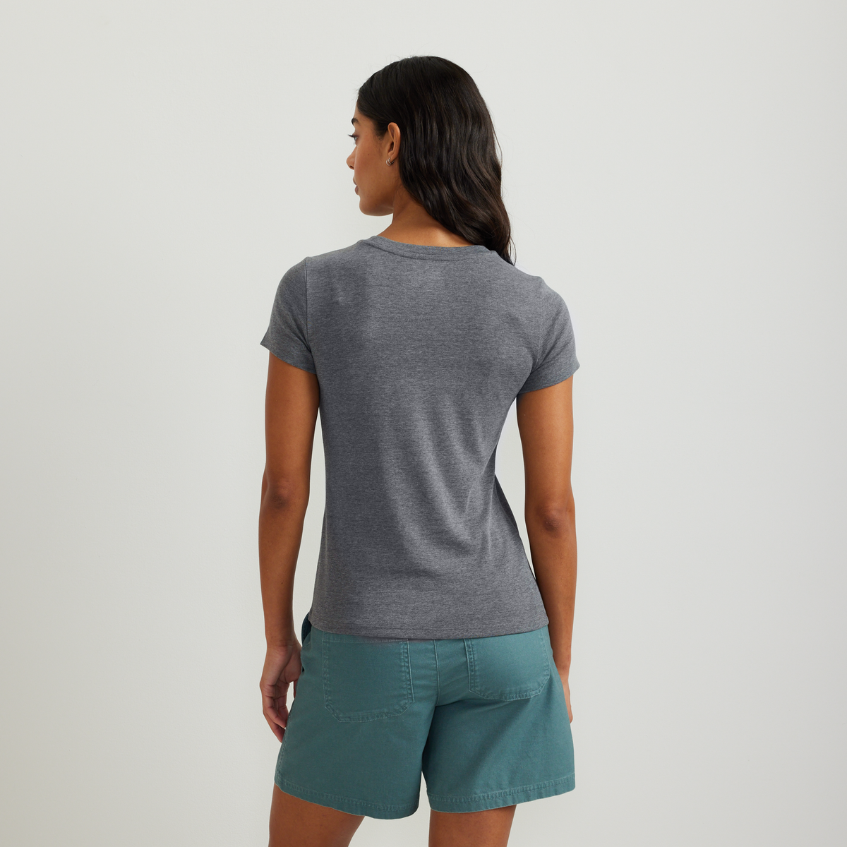 Women's Everyday Short-Sleeve Crewneck T-Shirt-Med Htr Gray-Regular-F1