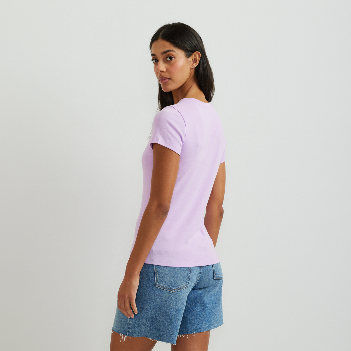 Women's Everyday Short-Sleeve Crewneck T-Shirt-Lavender-Regular-F1