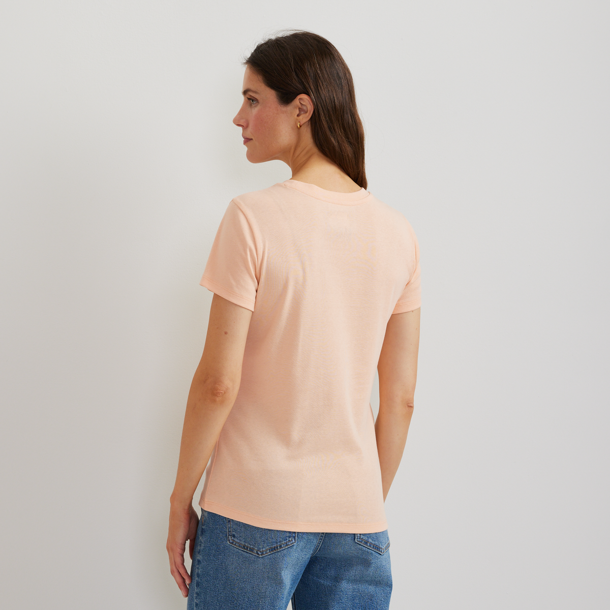 Women's Everyday Short-Sleeve Crewneck T-Shirt-Cantaloupe-Regular-F1