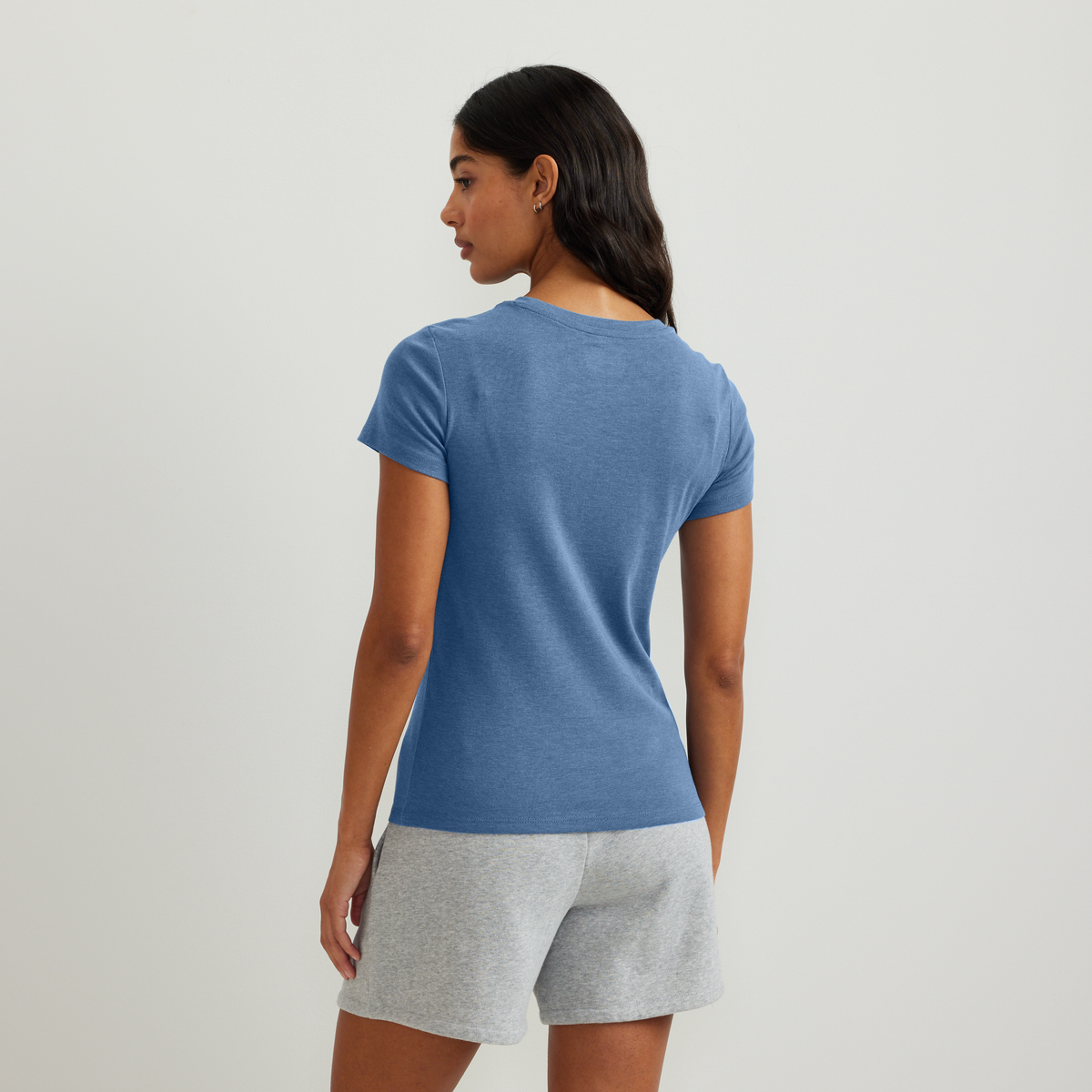 Women's Everyday Short-Sleeve Crewneck T-Shirt-Tile Blue-Regular-F1