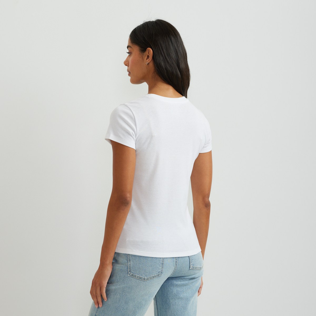 Women's Everyday Short-Sleeve Crewneck T-Shirt-White-Regular-F1