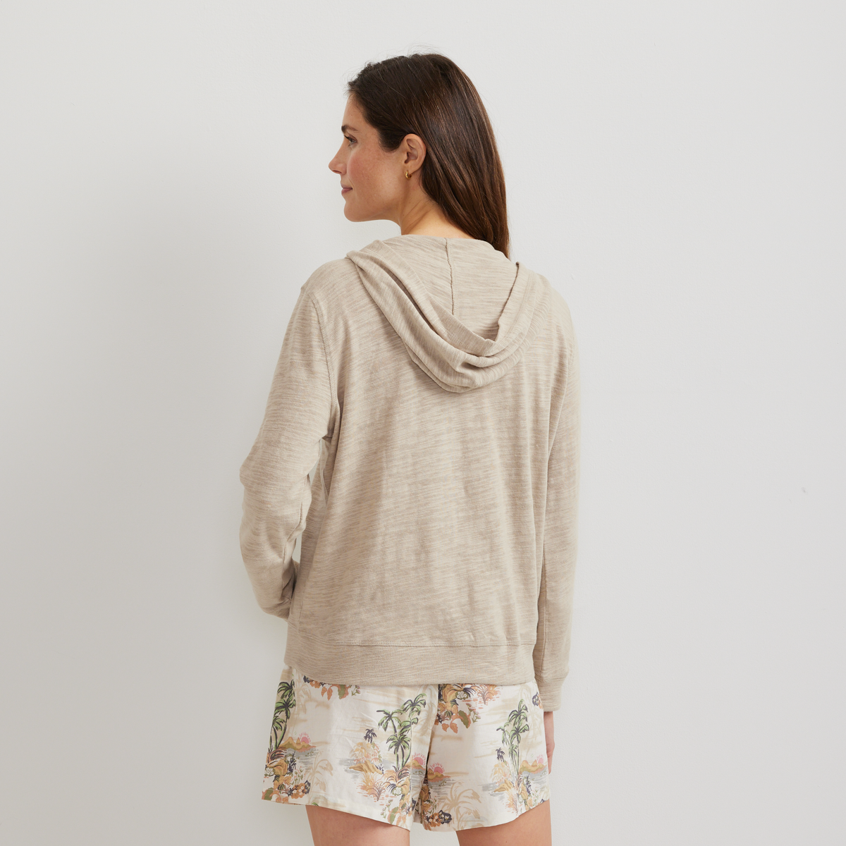 Women's Waverly Cotton Slub Full-Zip Sweatshirt-Pumice-Regular-F1