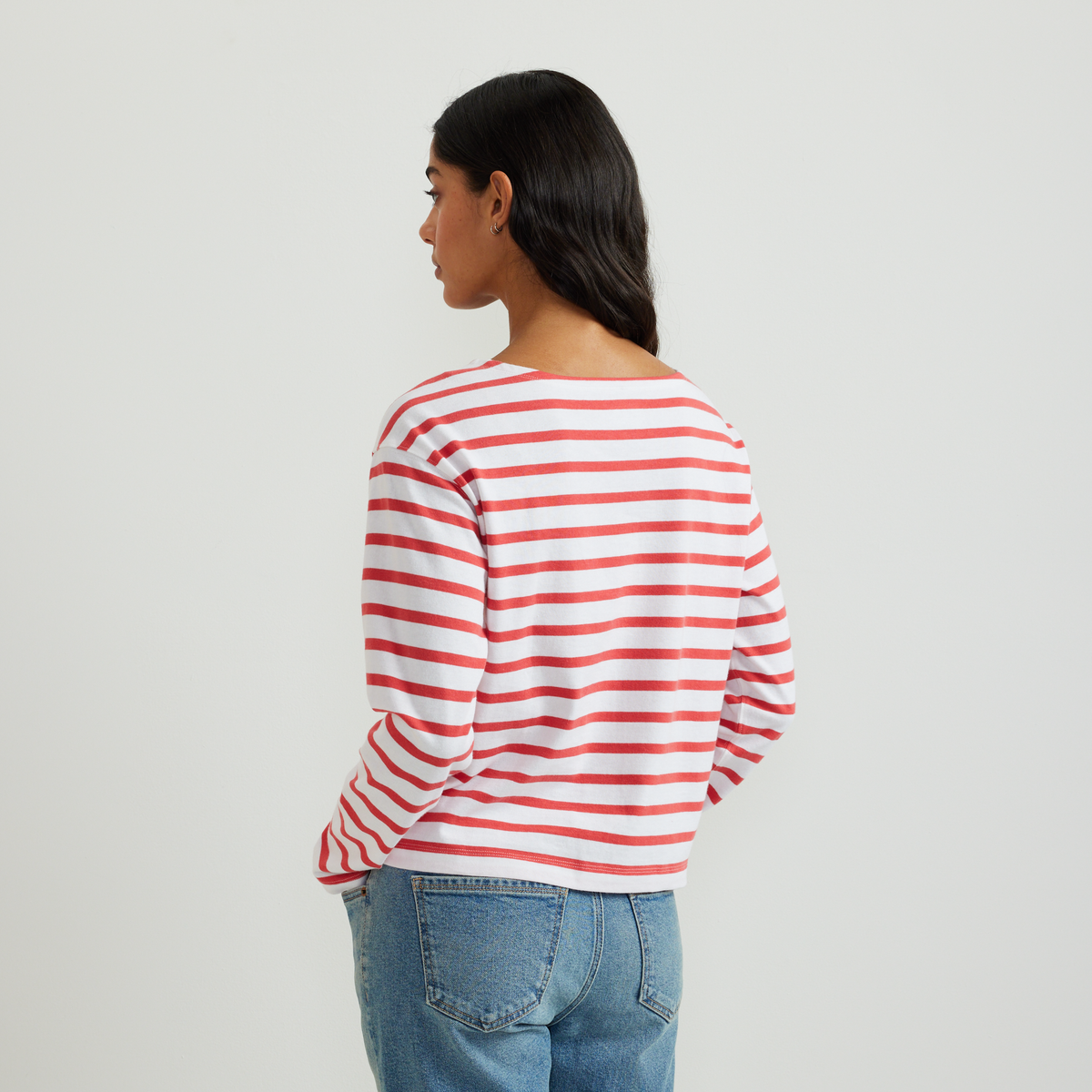 Women's Sailor Bateau Neck T-Shirt-Rhubarb-Regular-F1