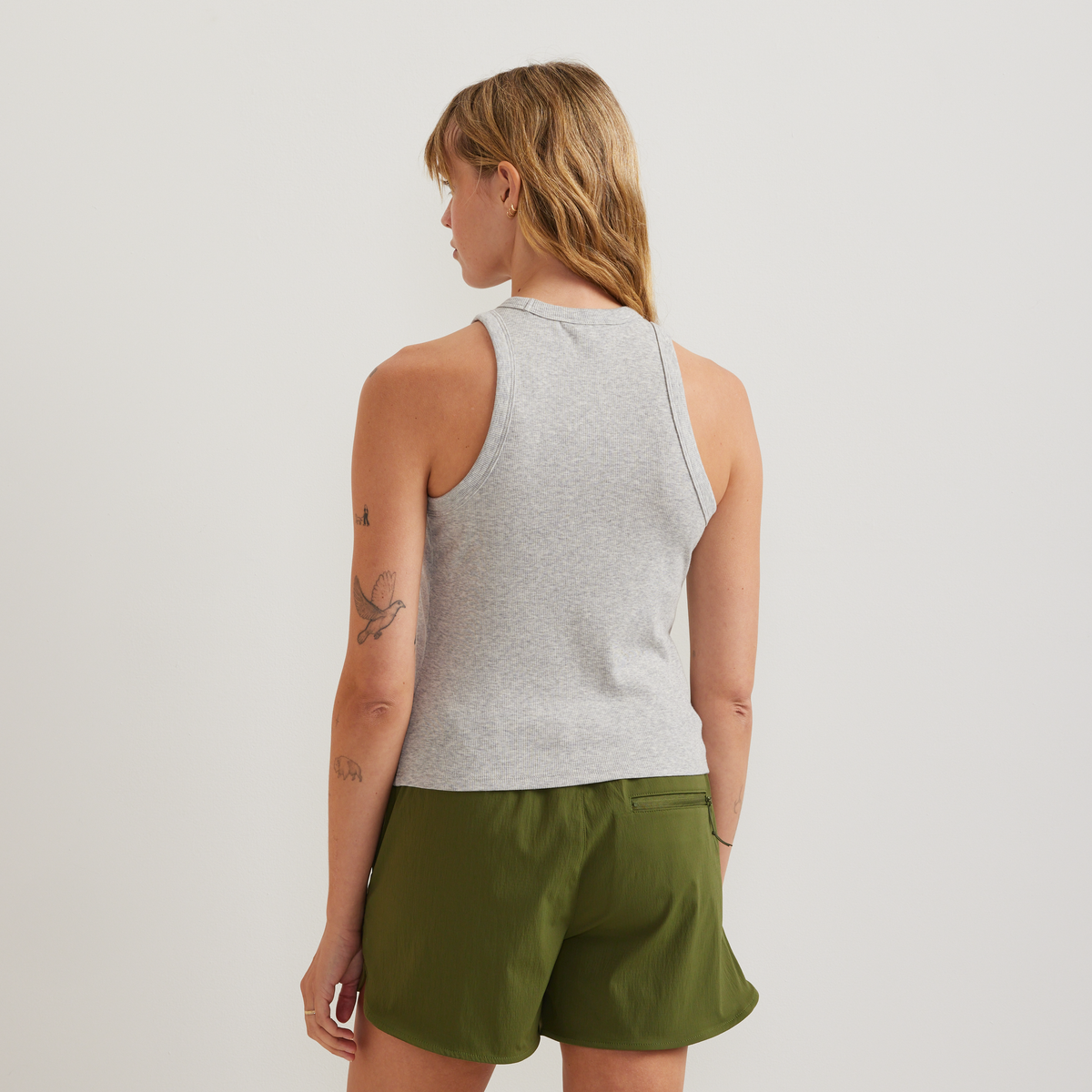Women's Softline Ribbed Tank-Lt Htr Gray-Regular-F1