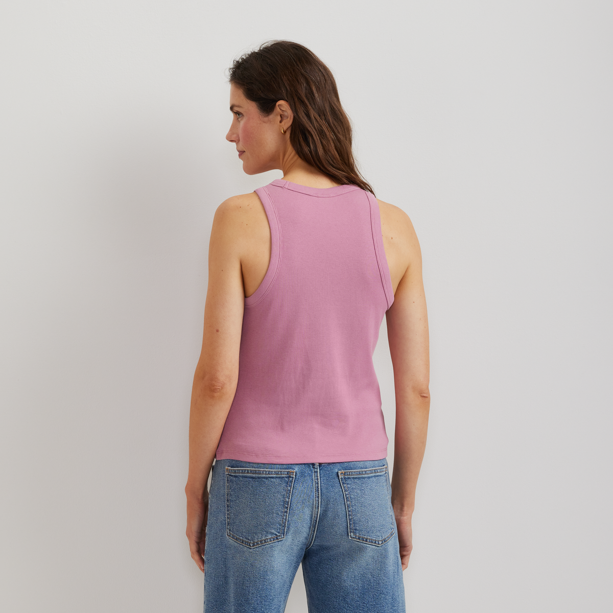 Women's Softline Ribbed Tank-Vintage Rose-Regular-F1
