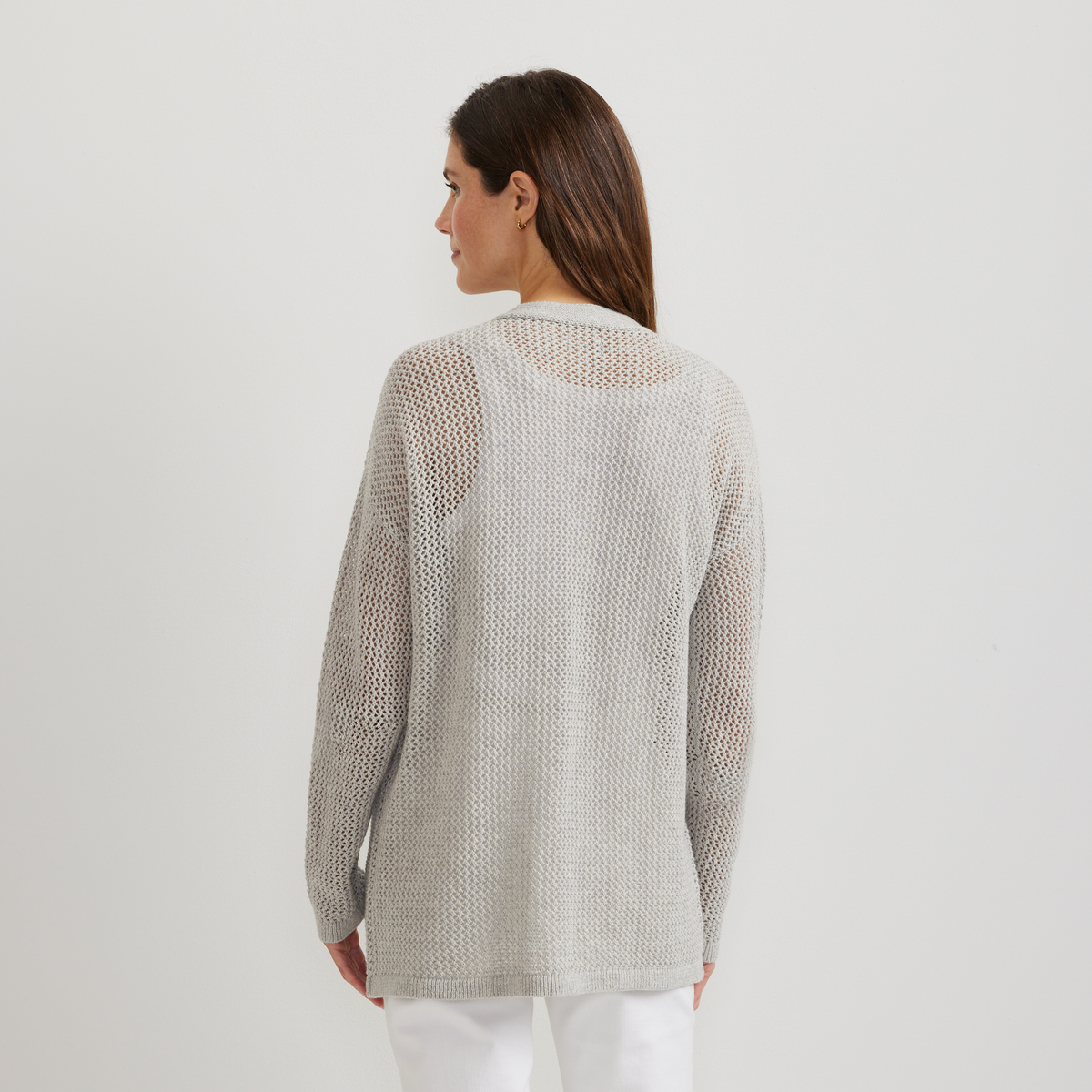 Women's Open-Front Cardigan-Lt Htr Gray-Regular-F1