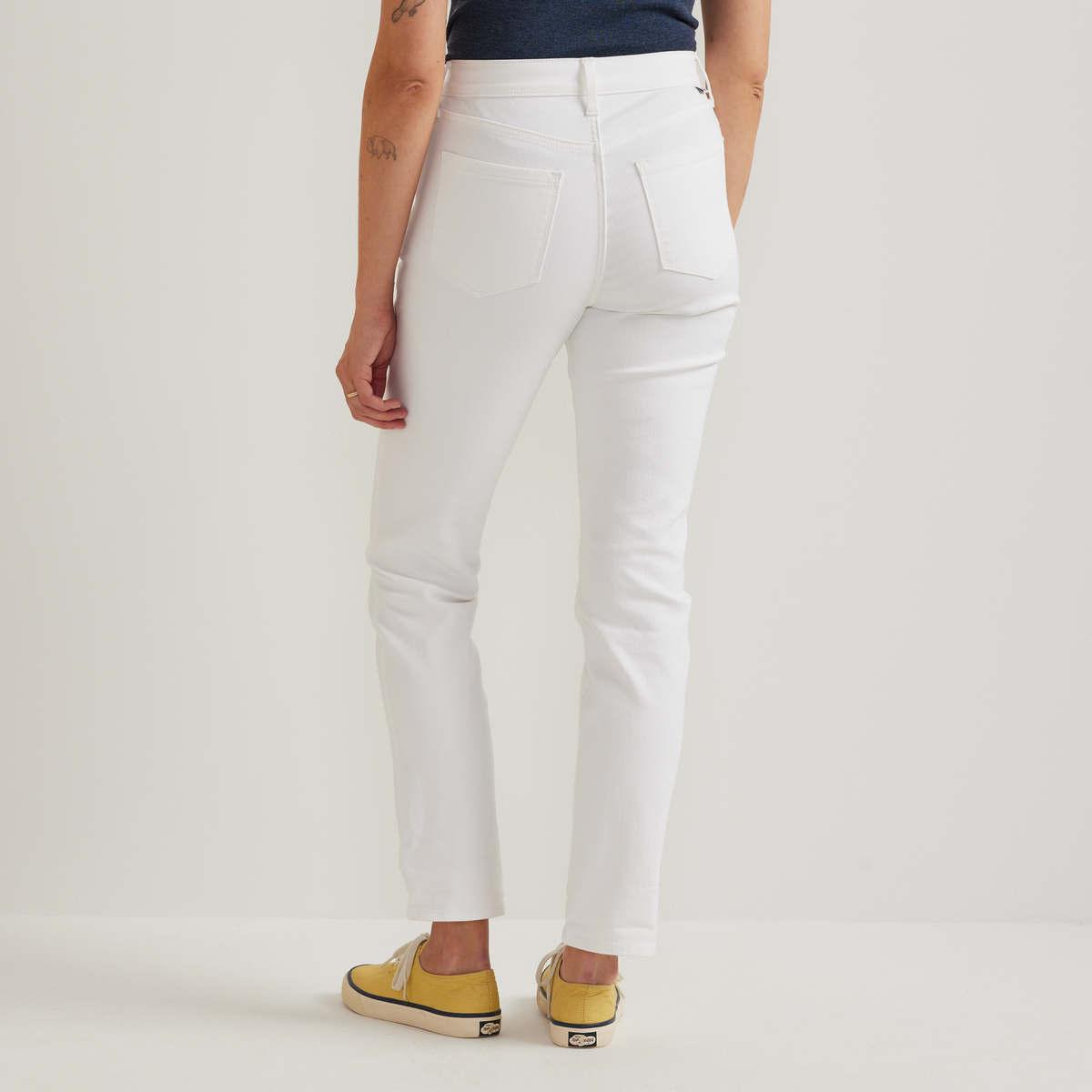 Women's Venture Stretch High-Rise Straight Leg Jeans-White-Regular-F1