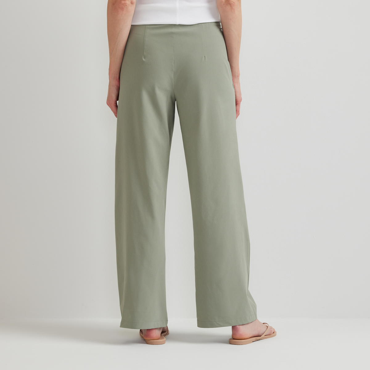 Women's Departure High-Rise Wide Leg Travel Pants-Sage-Regular-F1