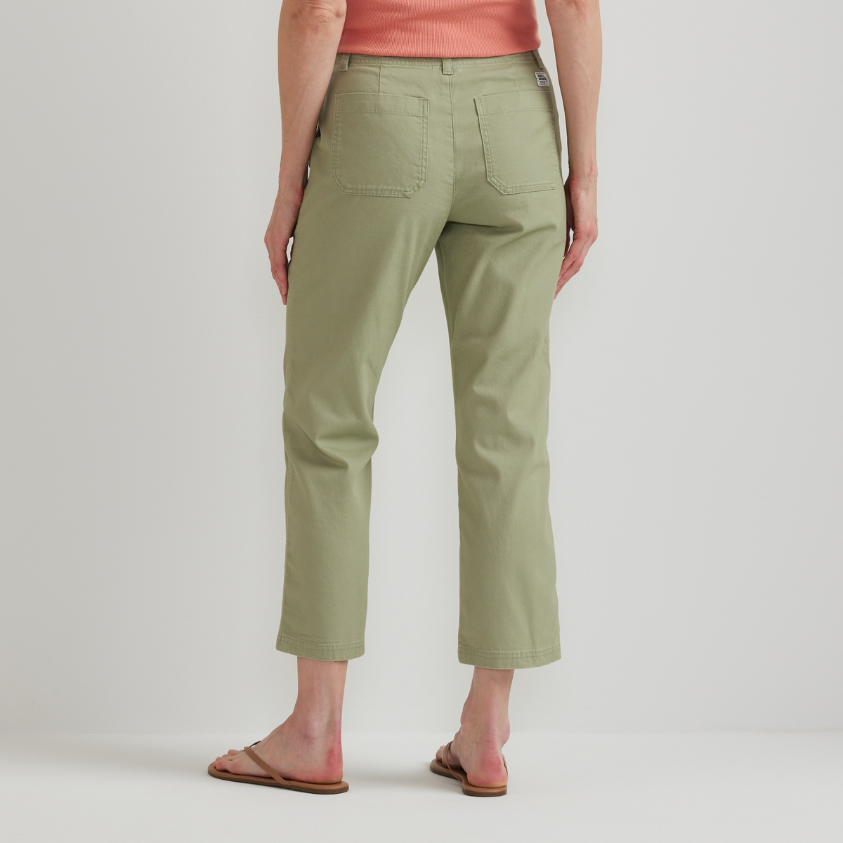 Women's Utility Stretch Canvas Kick Cropped Pants-Dusty Sage-Regular-F1
