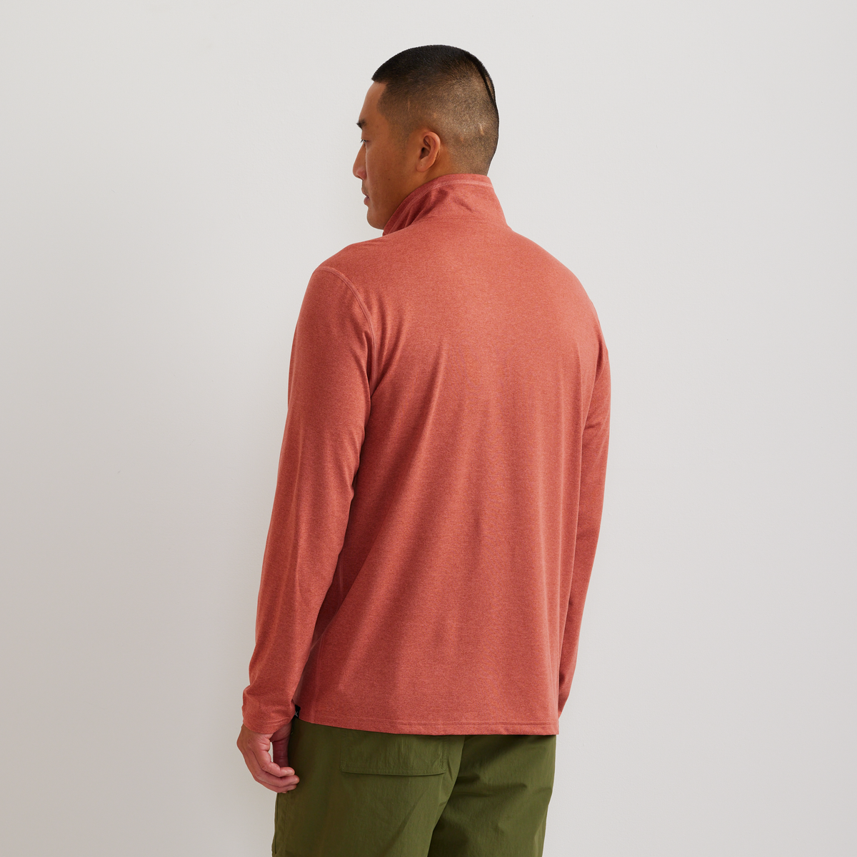 Men's Mountain Trek 1/2-Zip Mock-Mineral Red-Regular-F1