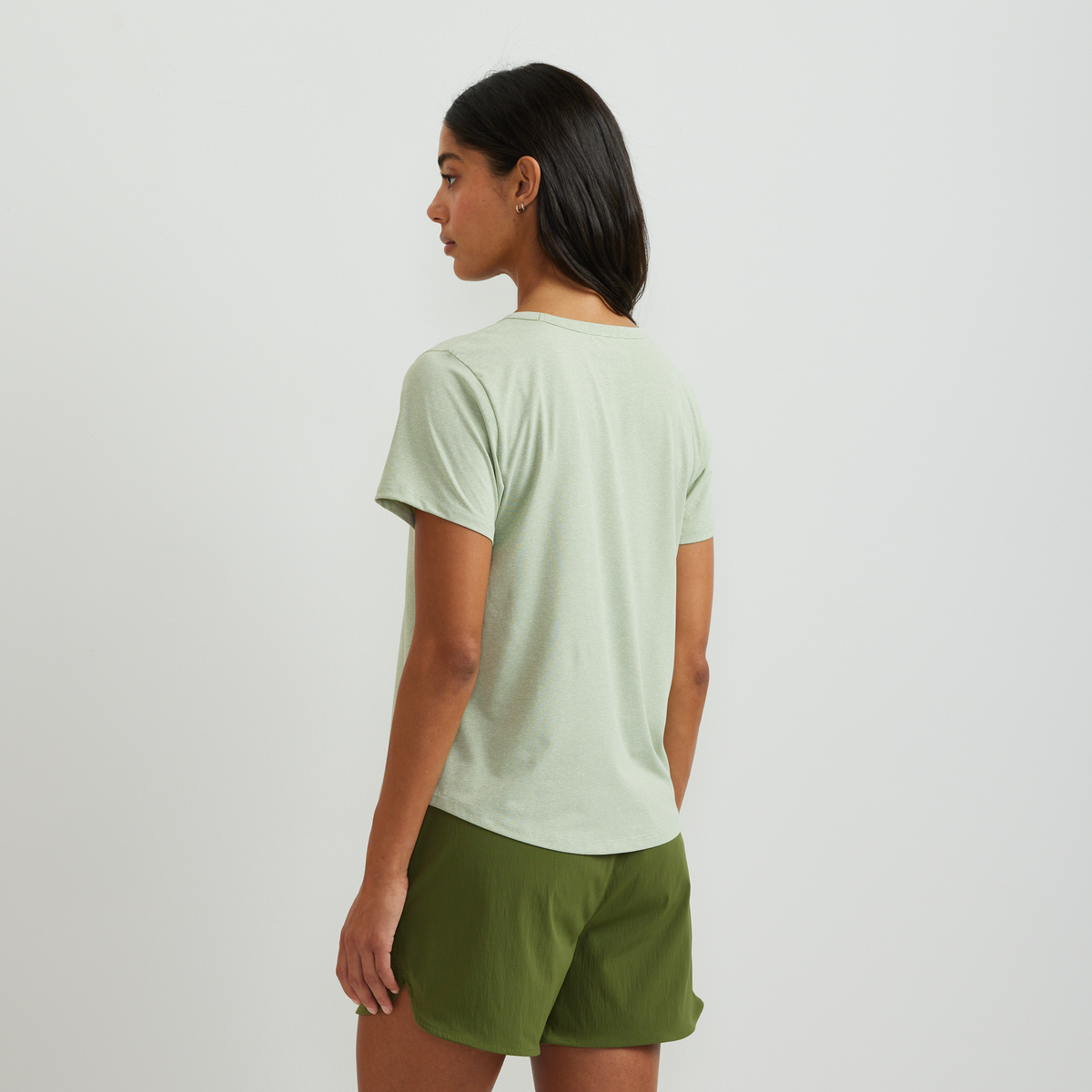 Women's Trek Light Hike Short-Sleeve Crewneck T-Shirt-Honeydew-Regular-F1