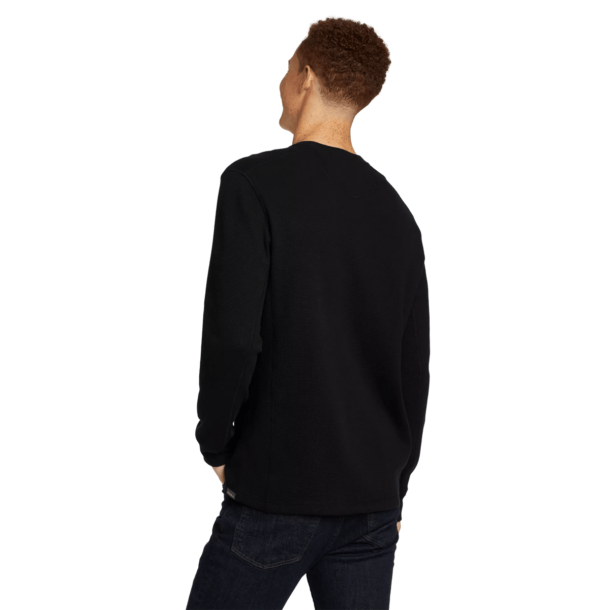 Men's Eddie's Favorite Ultrasoft Thermal Henley Black Regular-1
