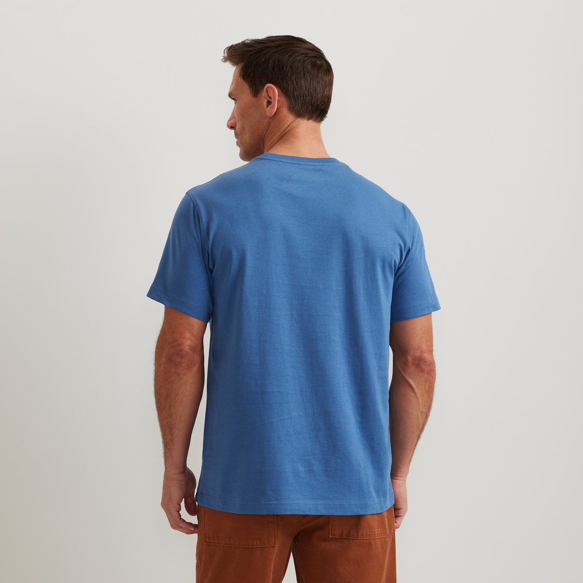 Men's Legend Wash 100% Cotton Short-Sleeve Pocket T-Shirt-Tile Blue-Regular-F1