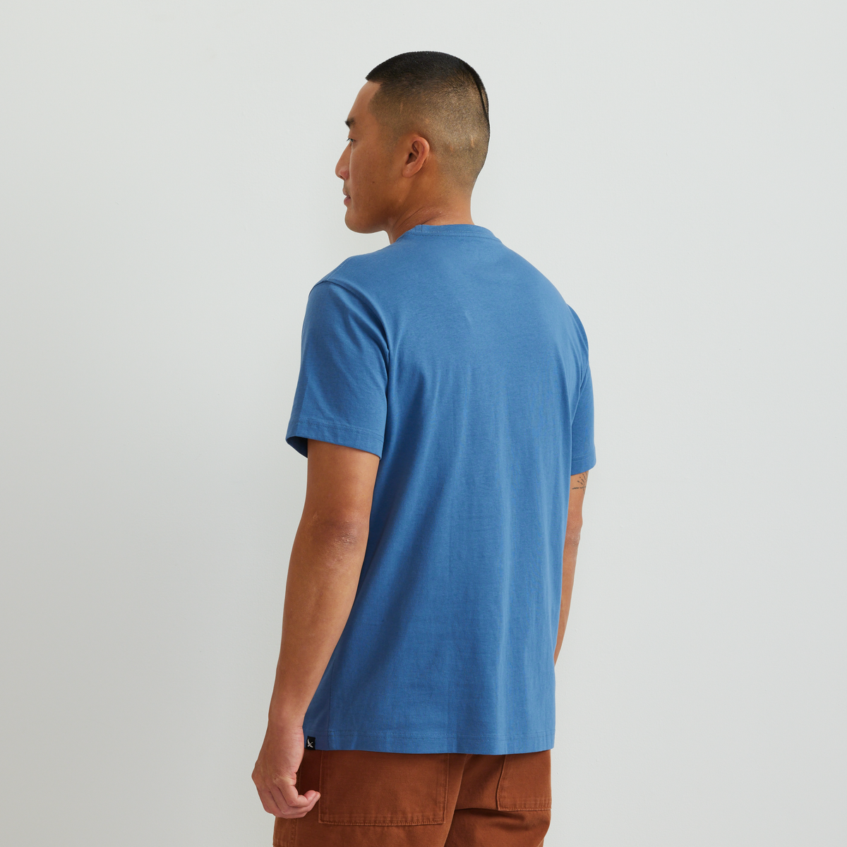 Men's Legend Wash 100% Cotton Short-Sleeve Classic T-Shirt-Tile Blue-Regular-F1