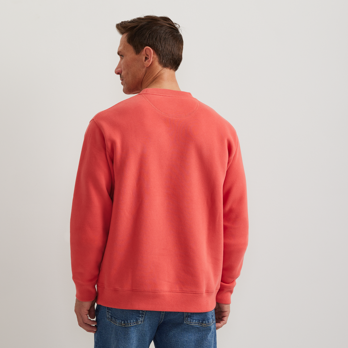 Men's Vintage Soft Crew Sweatshirt-Rhubarb-Regular-F1