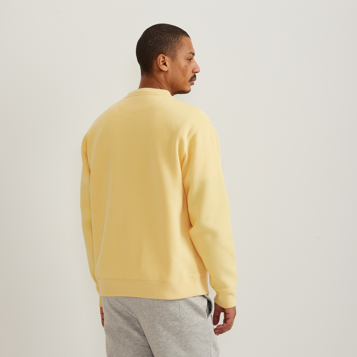 Men's Vintage Soft Crew Sweatshirt-Yellow-Regular-F1