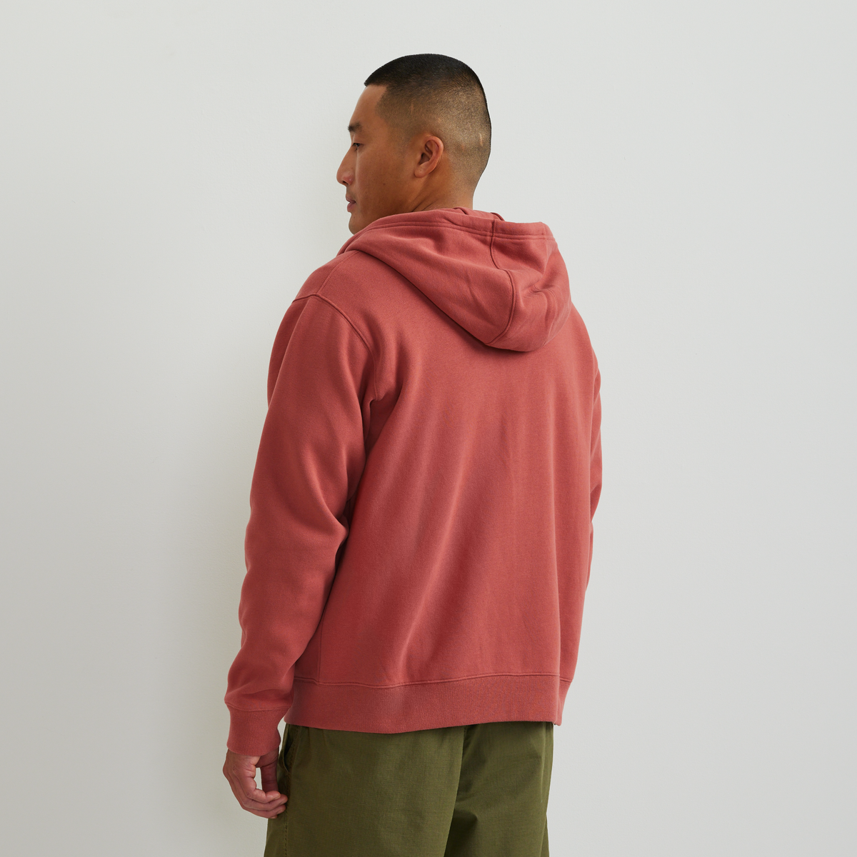 Men's Vintage Soft Full-Zip Sweatshirt-Mineral Red-Regular-F1