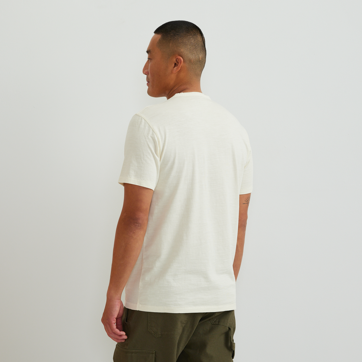 Men's Sunwashed Cotton T-Shirt-Ivory-Regular-F1