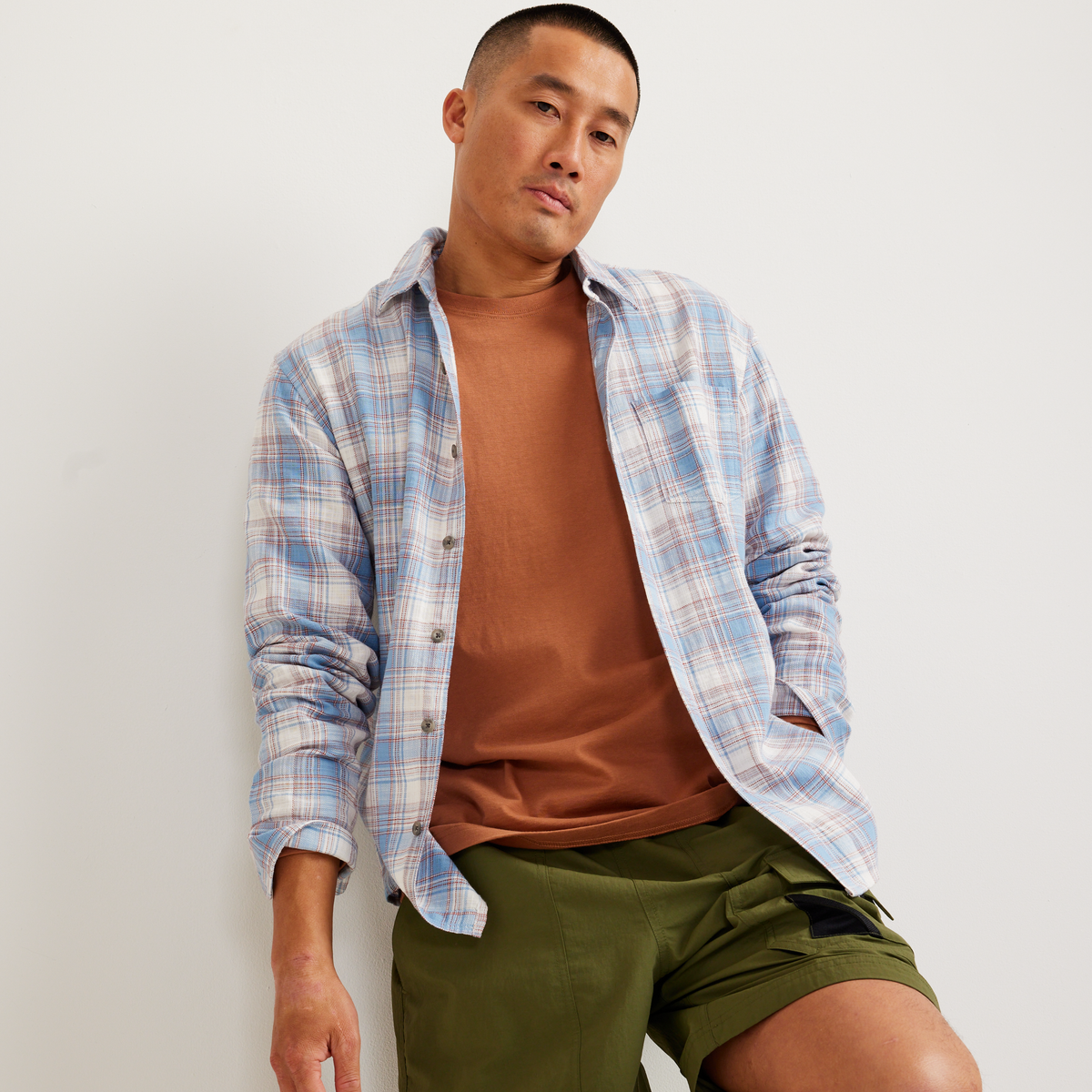 Men's Vintage Shirt-Blue Fog-Regular-T4