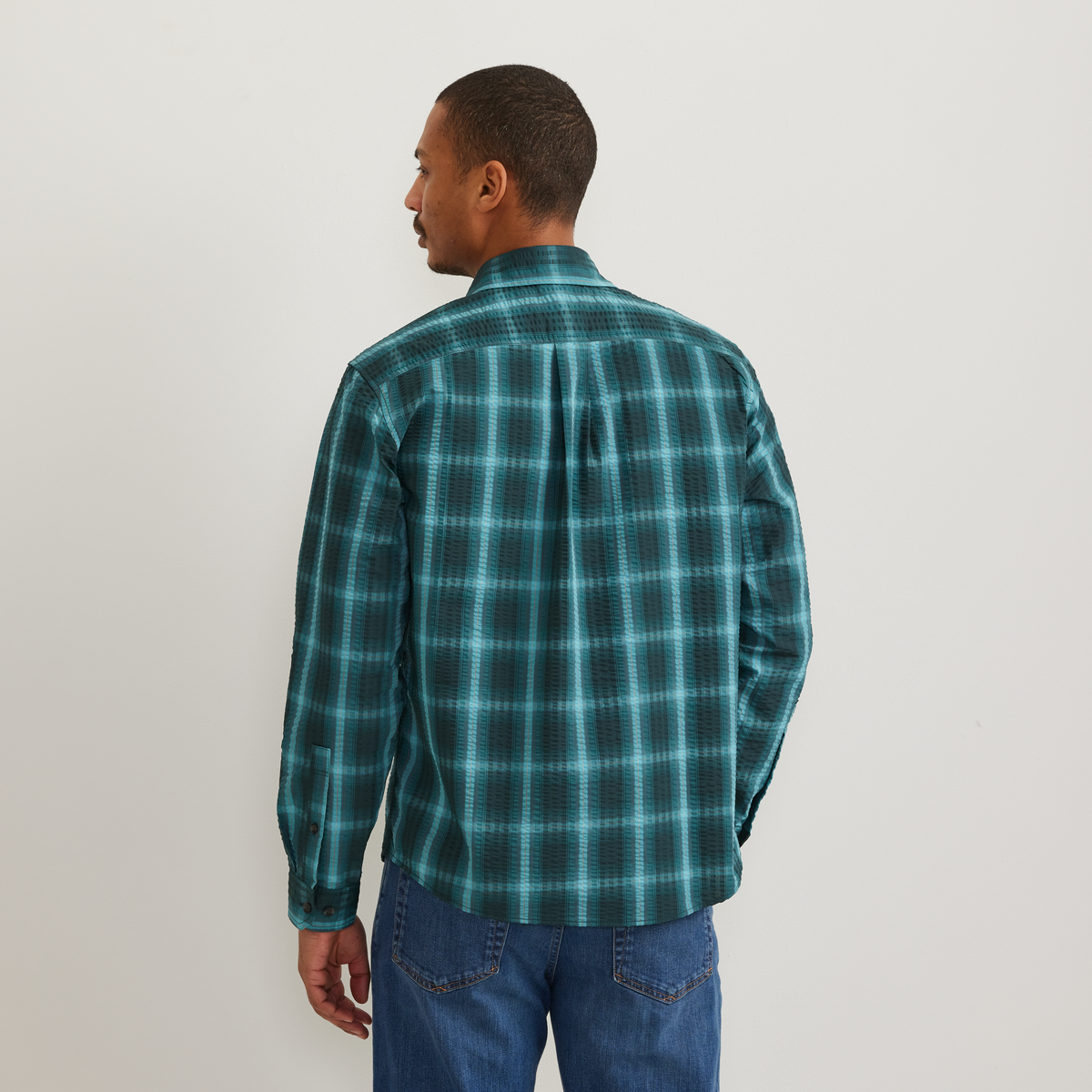 Men's Long-Sleeve Pack It 3.0 Seersucker Shirt-Seabreeze-Regular-F1