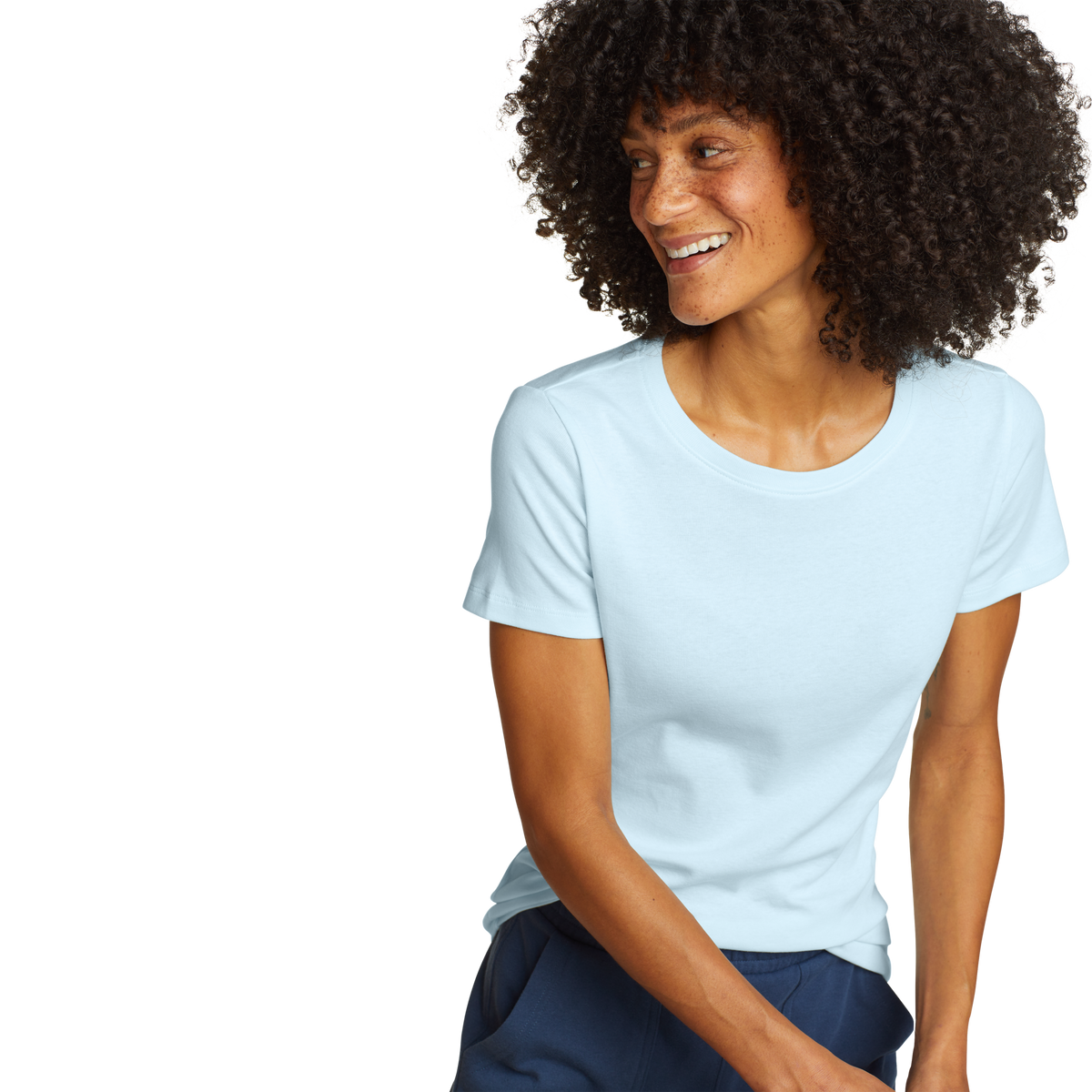 Women's Fav Women's Short-Sleeve Crew T-Shirt- Pale Blue-Regular-9