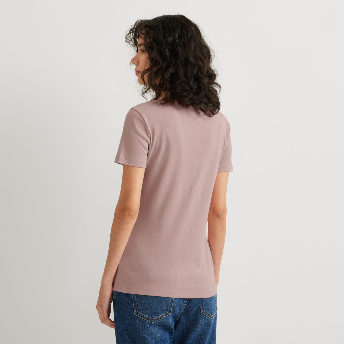 Women's Fav Short-Sleeve V-Neck T-Shirt-Plum-Regular-7