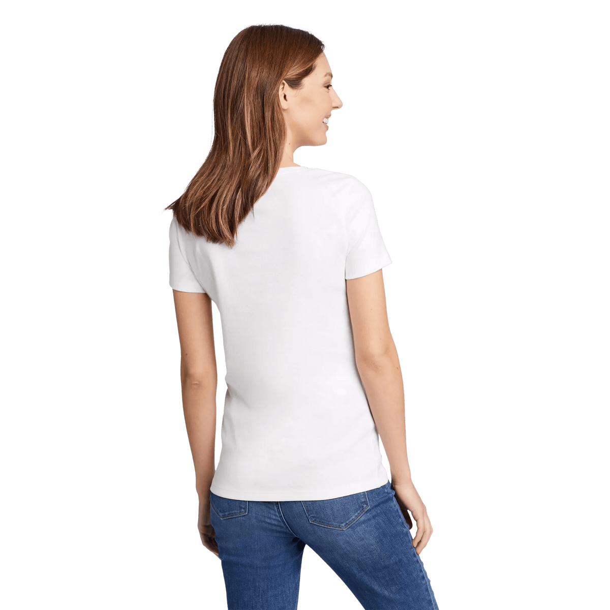Women's Fav Short-Sleeve V-Neck T-Shirt-White-Regular-F1