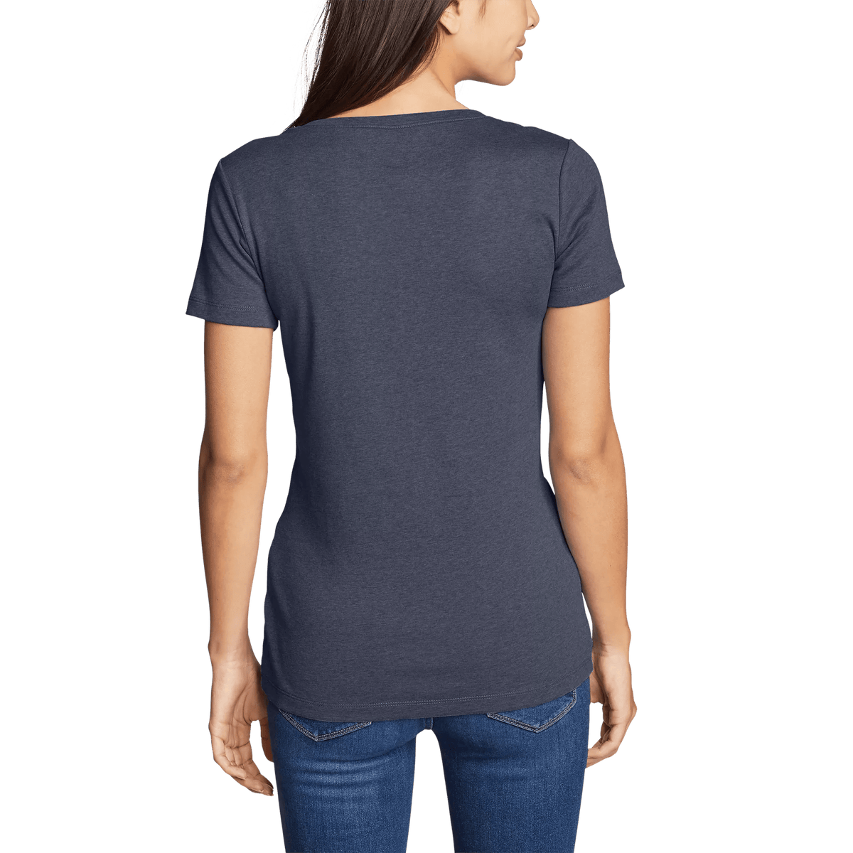 Women's Stine's Short-Sleeve V-Neck T-Shirt Htr Indigo Regular-3