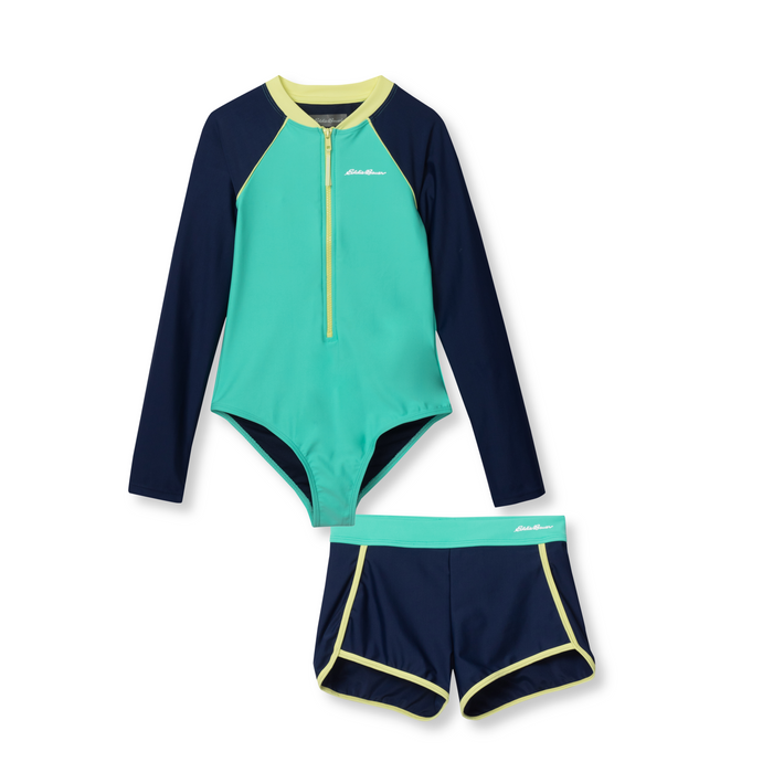Girls Sea Spray Ls One Piece & Short Set