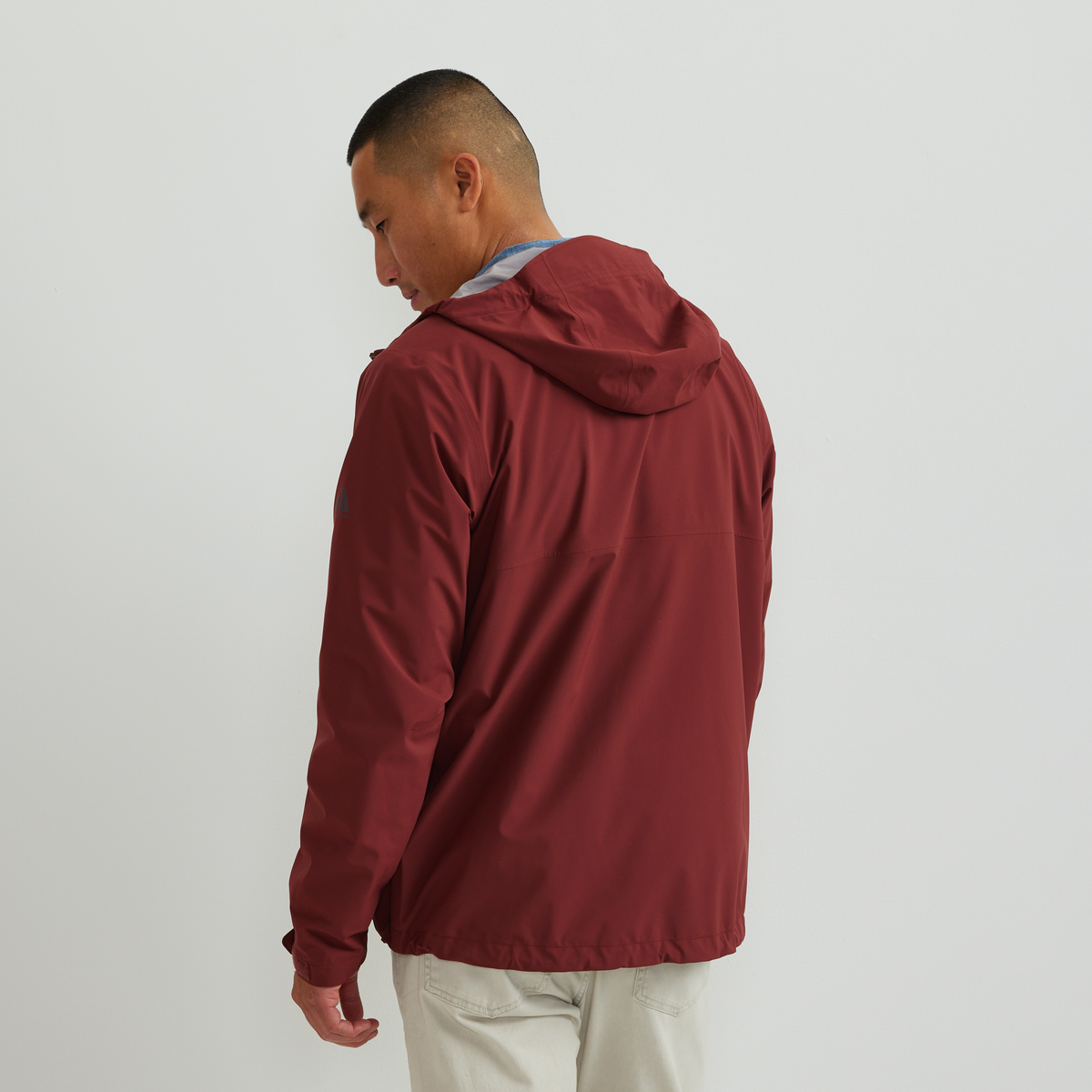 Men's Cloud Cap 3L Waterproof Stretch Hooded Rain Jacket-CABERNET-Regular-F1