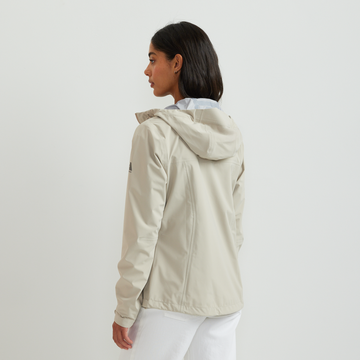 Women's Cloud Cap 3L Waterproof Stretch Hooded Rain Jacket-Pumice-Regular-F1