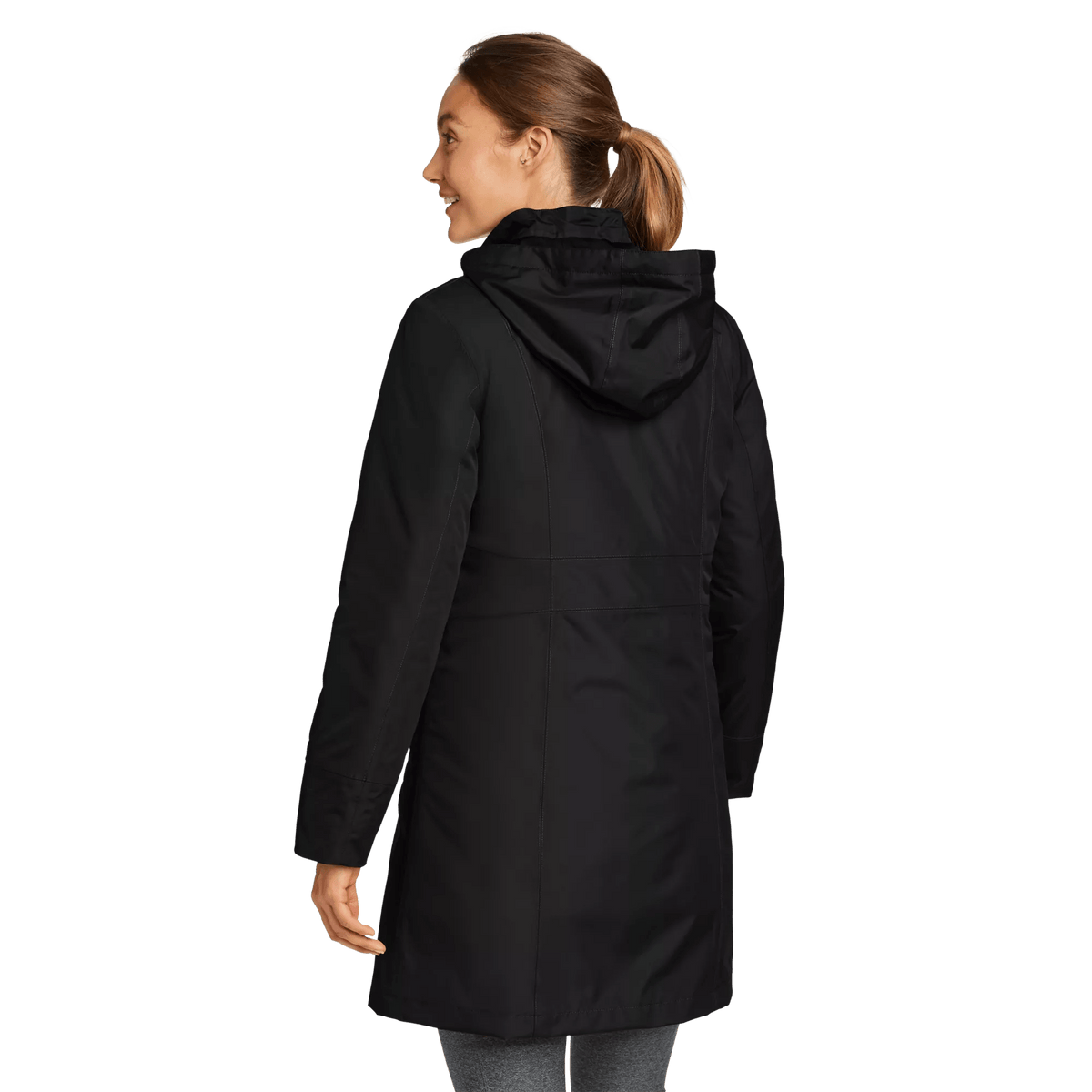 Women's Girl on the Go® Insulated Waterproof Trench Coat-Black-Regular-3