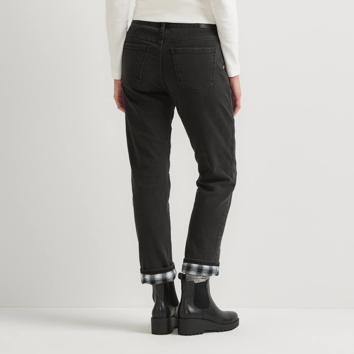Women's Boyfriend Flannel Lined Jeans-Cider-Regular-2