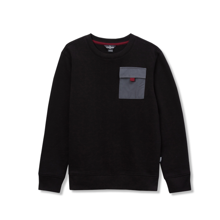 Boys Camp Fleece Pocket Crewneck