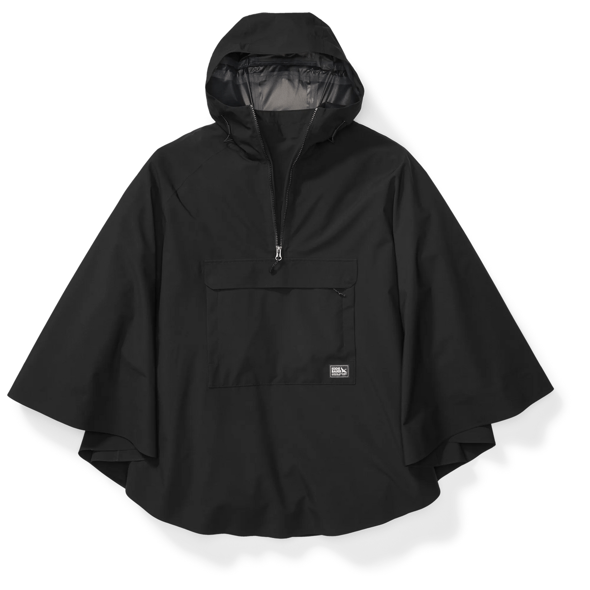 Cloud Cap Waterproof Stretch Packable Hooded Poncho Black Regular-1