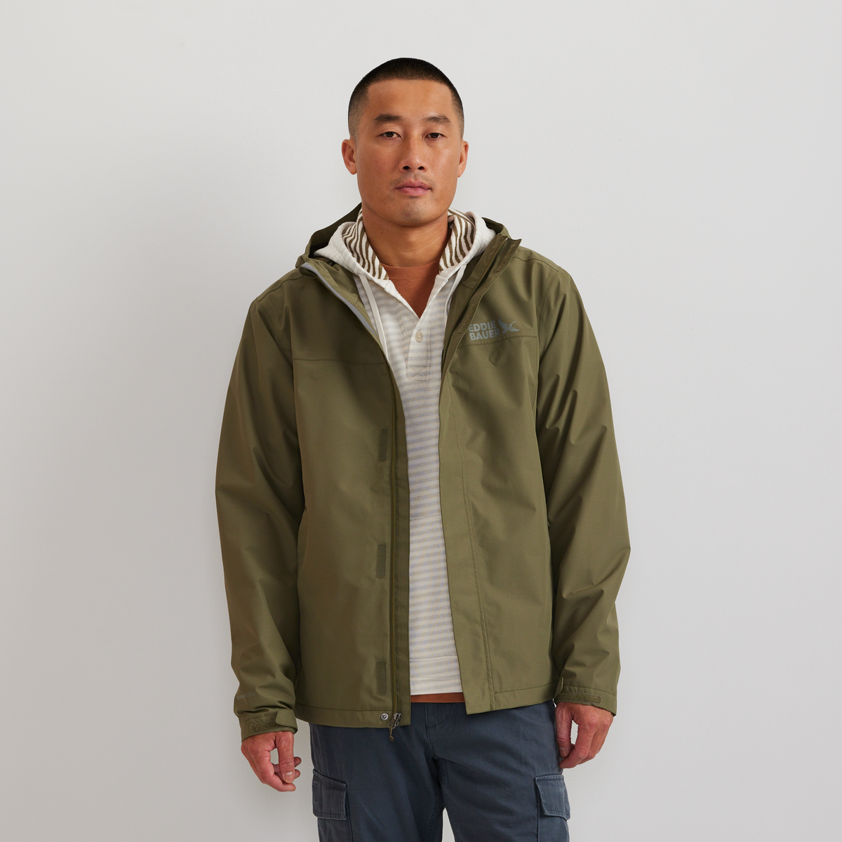 Men's Rain Trek Waterproof Packable Rain Jacket-Alder-Regular-C1