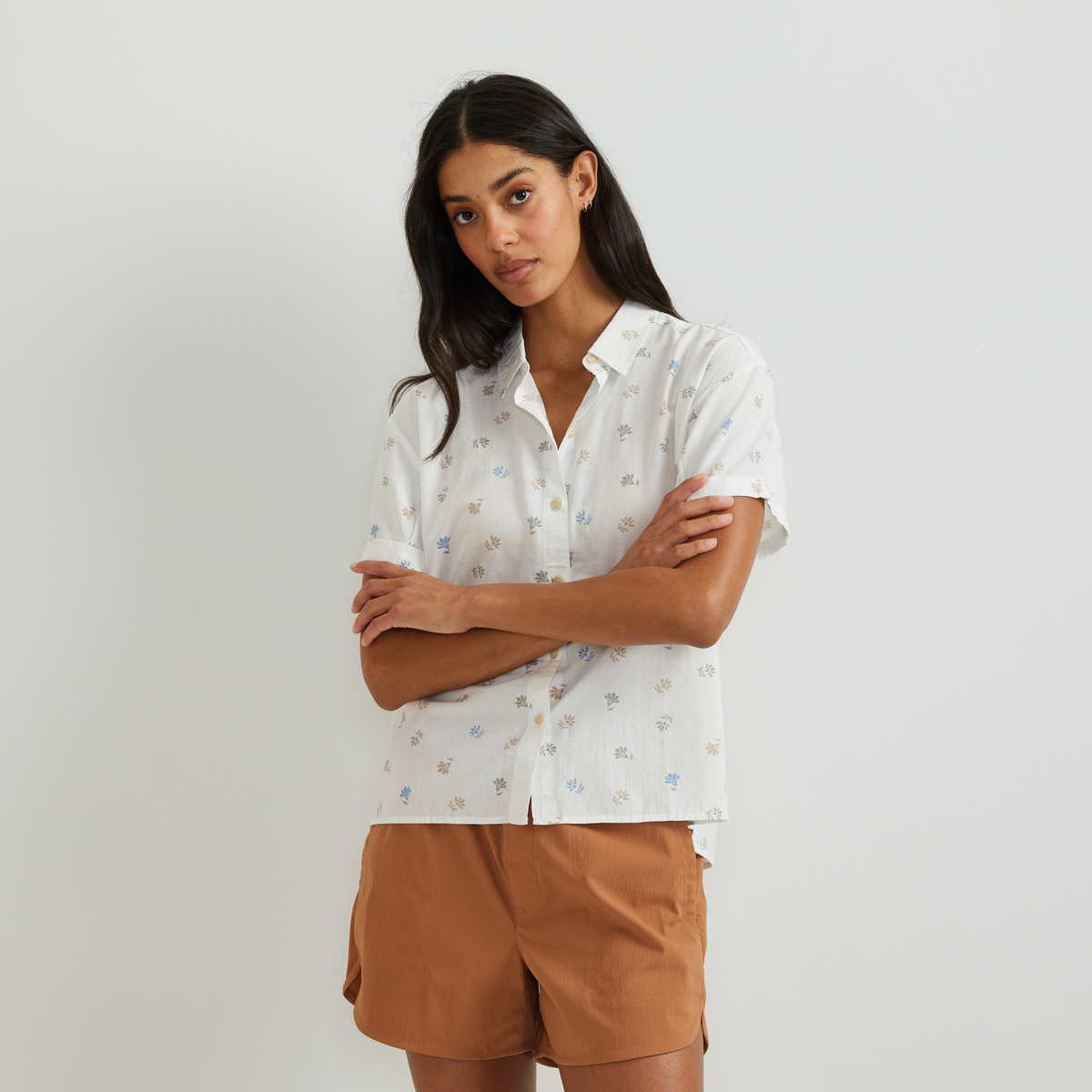 Women's Baja Short-Sleeve Shirt-Natural-Regular-C1