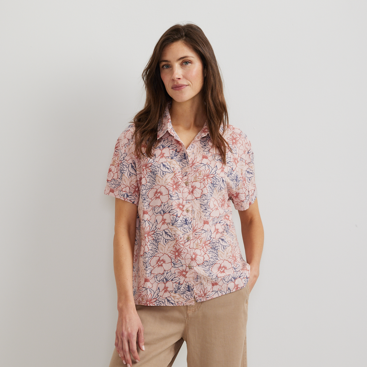 Women's Baja Short-Sleeve Shirt-Mineral Red-Regular-C1
