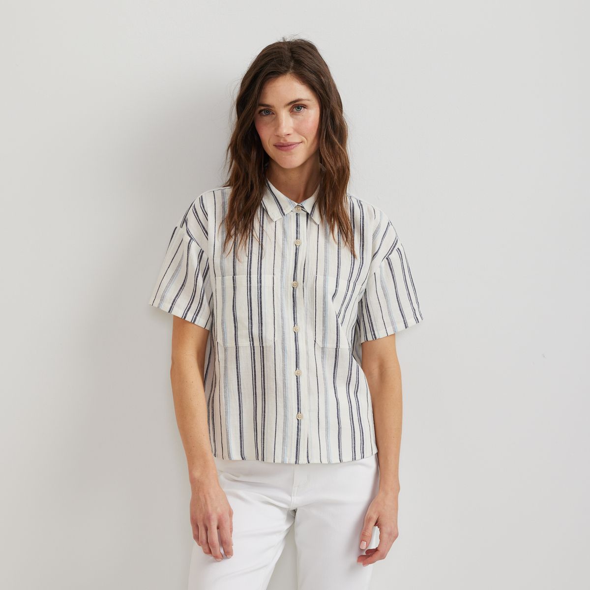 Women's Destination 2 Pocket SS Utility S-Ivory-Regular-C1