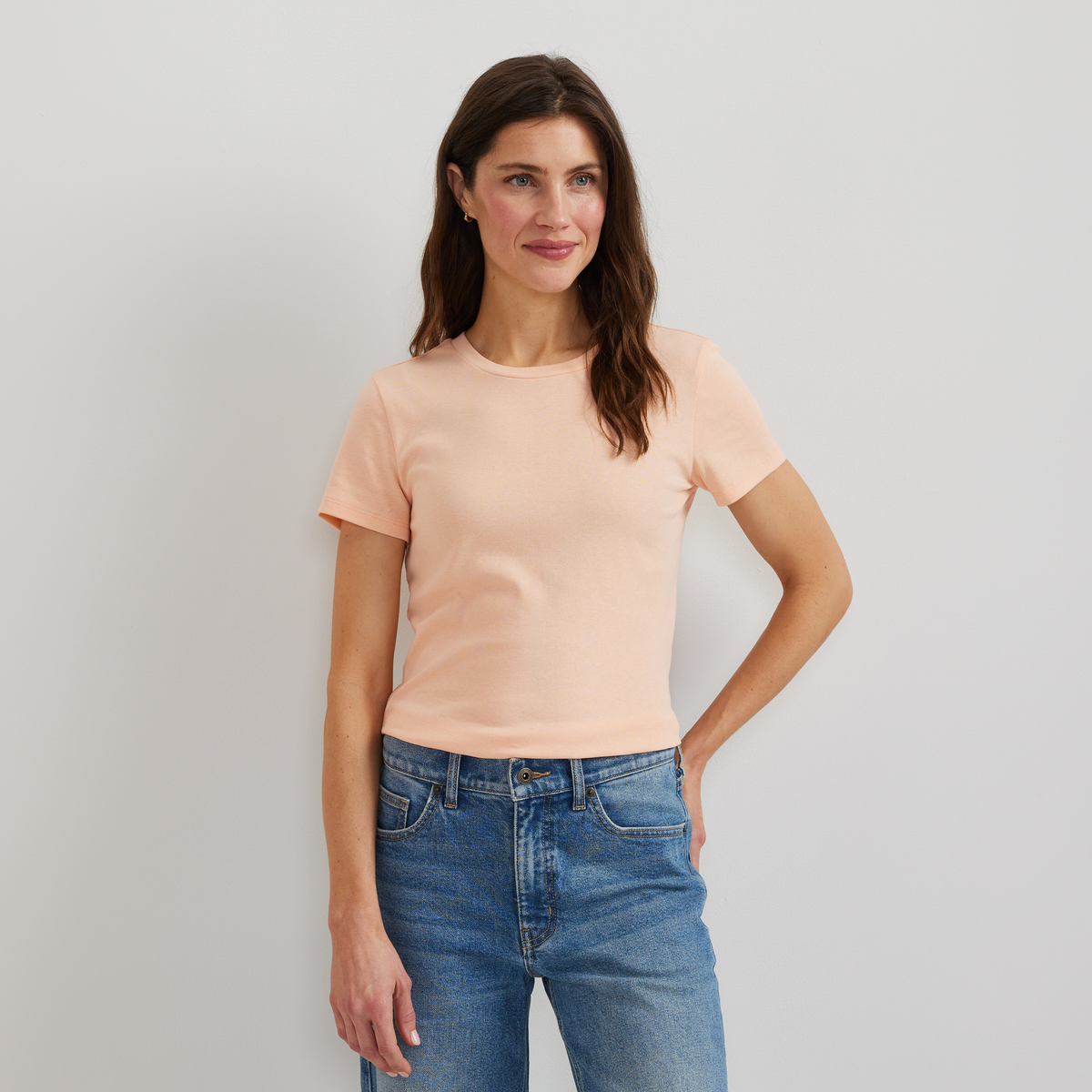 Women's Everyday Short-Sleeve Crewneck T-Shirt-Cantaloupe-Regular-C1