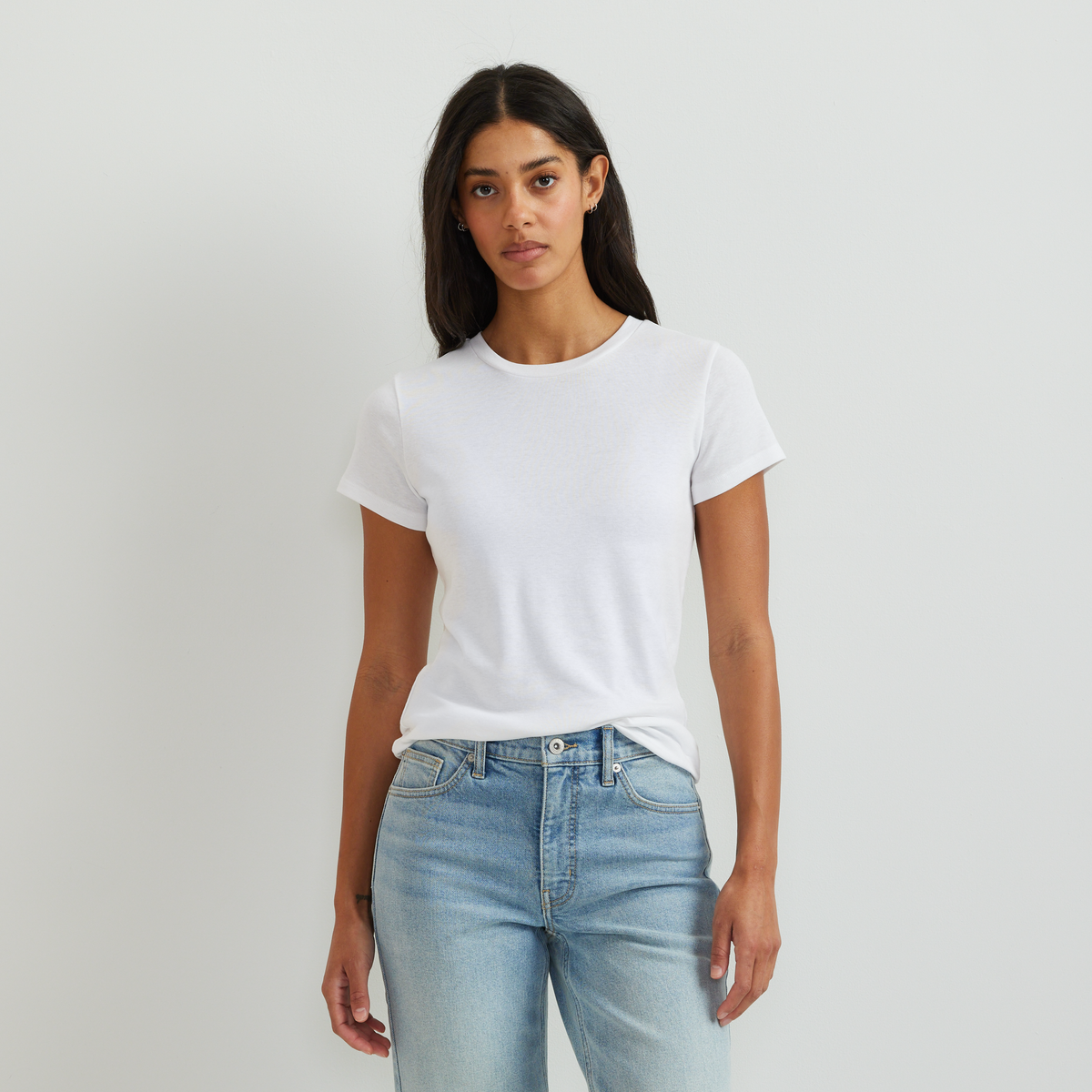 Women's Everyday Short-Sleeve Crewneck T-Shirt-White-Regular-C1