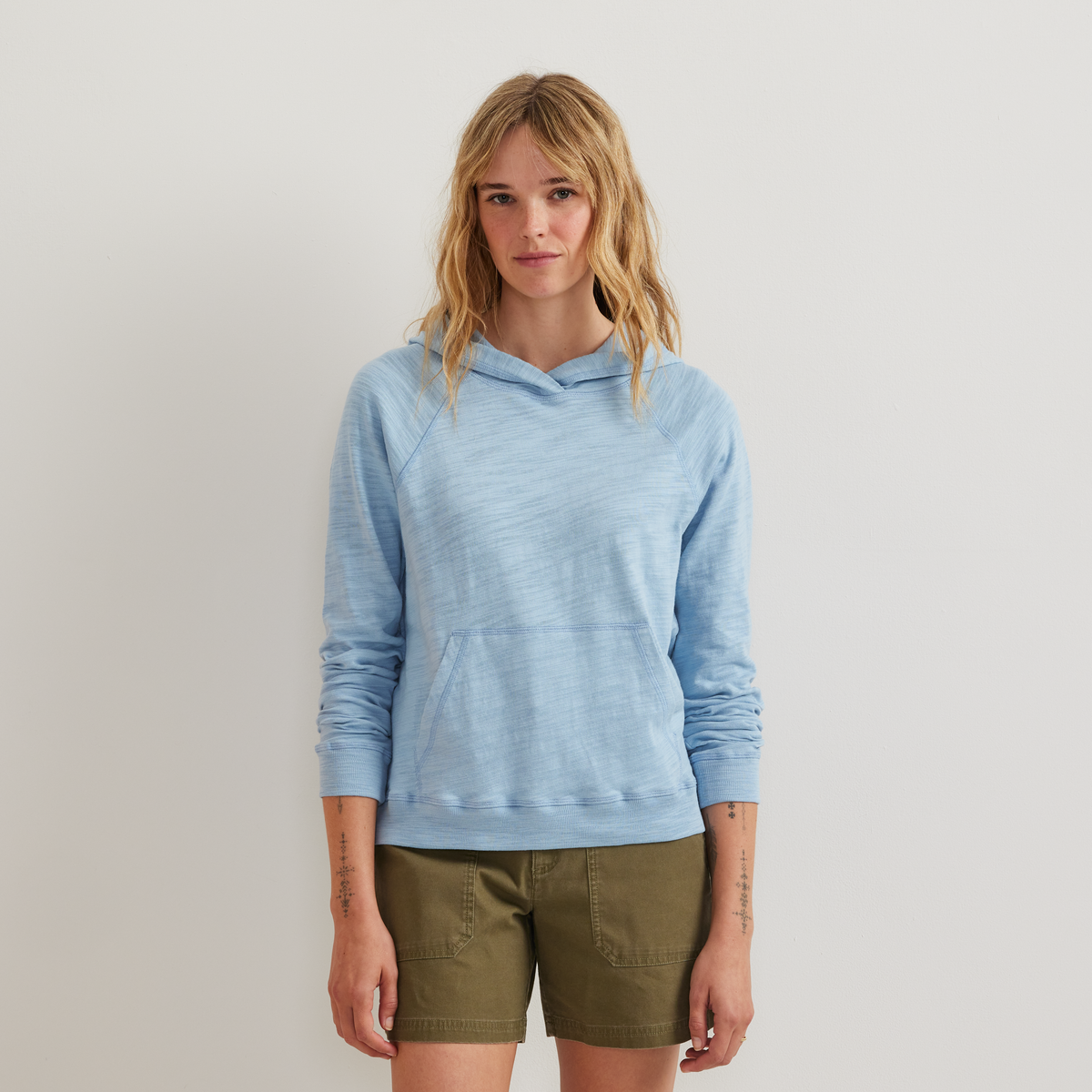 Women's Waverly Cotton Slub Hoodie-Slate Blue-Regular-C1