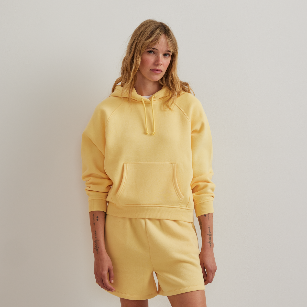 Women's Vintage Soft Pullover Hoodie-Yellow-Regular-C1